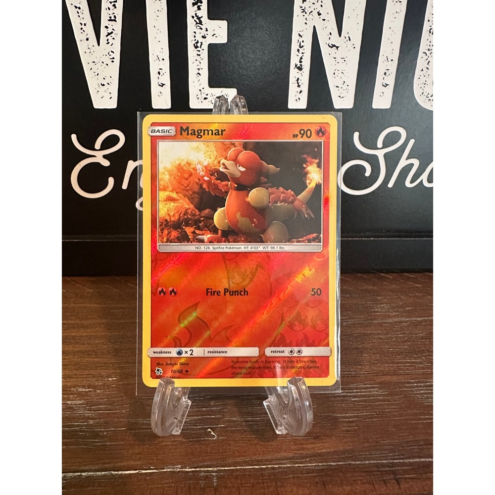 Pokemon Magmar 10/68 Hidden Fates Reverse Holo Fire Type Trading Card